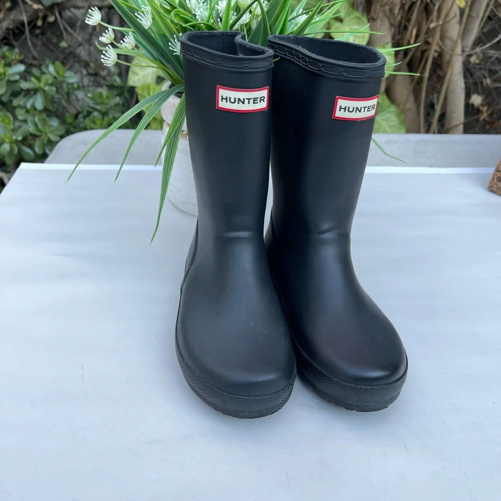 HUNTER Rain Boots black Toddler Size UK 12 US 13 unisex/NEW
